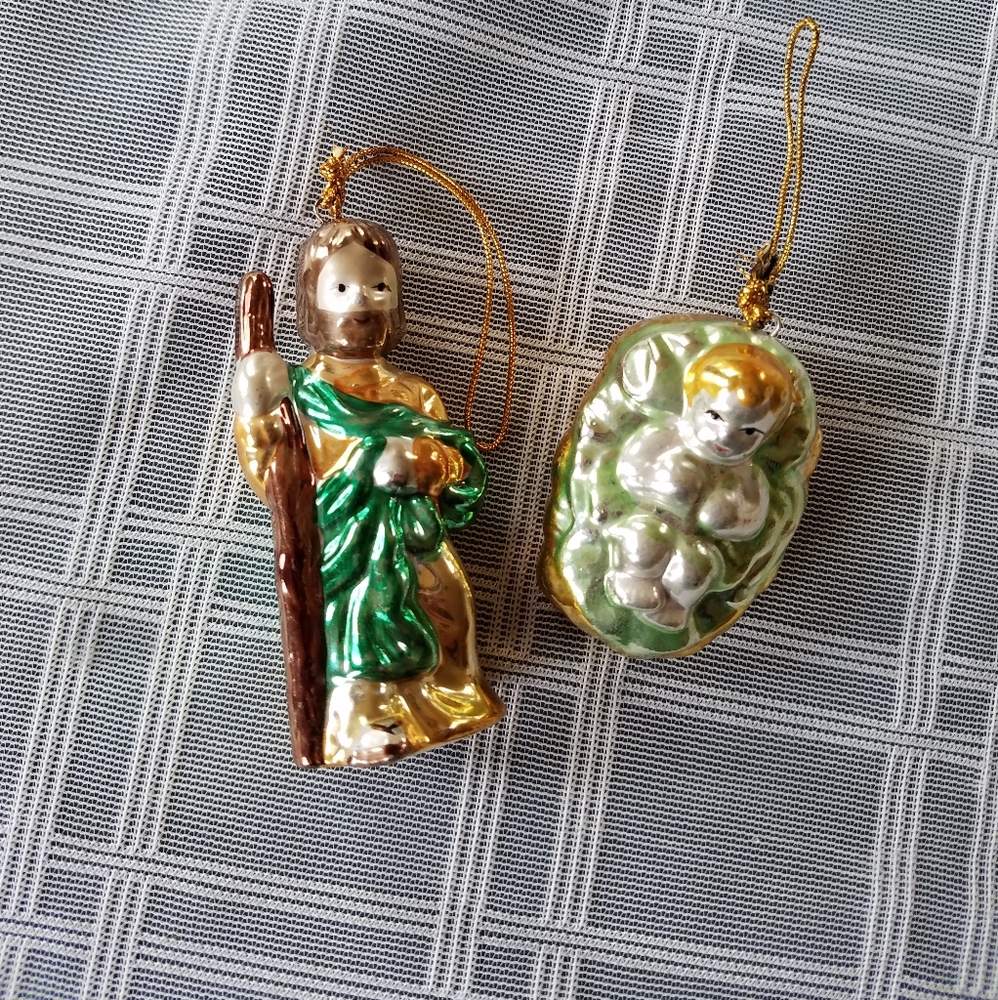 Two Religious Christmas Ornaments